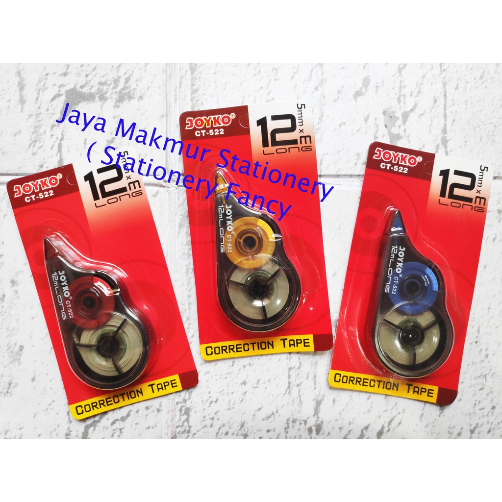 Correction Tape/ Tip-ex Tape 12 meter Joyko CT-522 (Eceran)