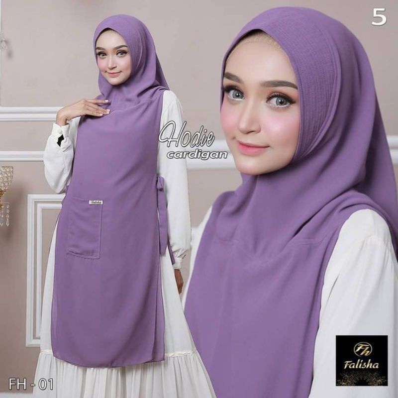 hijab instan khimar hoodie cardigan