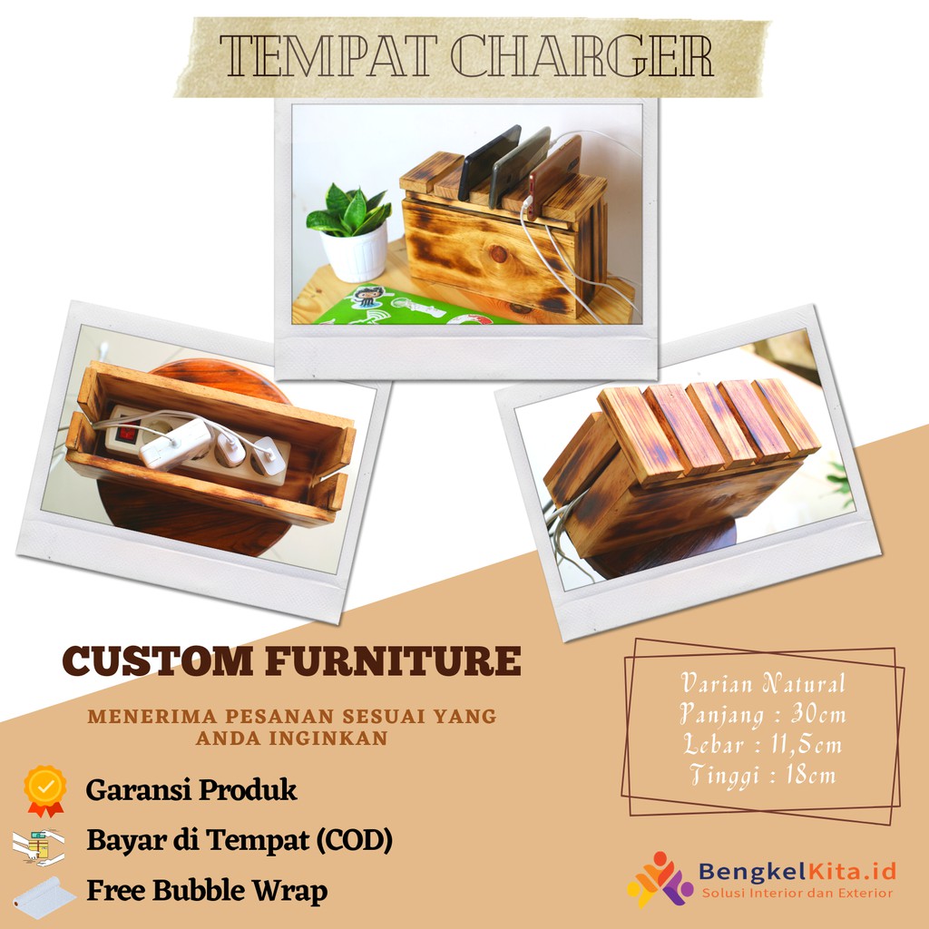 TEMPAT CHARGER/TEMPAT CHARGER HP/LAPTOP/GADGET/TEMPAT CHARGER DI MEJA KERJA/TEMPAT CHARGER DI RUMAH