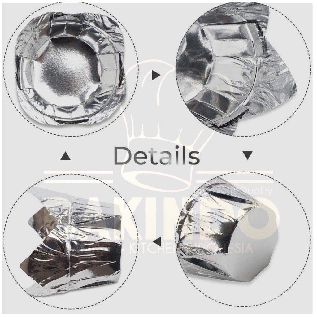 Kingsbakeware Tulip Cupcake case aluminium foil 50pcs Muffin Paper Cupcake Case Baking Paper Premium food grade