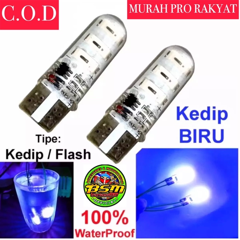 bholam sen colok jelly flash kedip 6led lampu sen T10 6LED motor mobil Sen warna variasi sen jelly universal harga sepasang kiri kanan