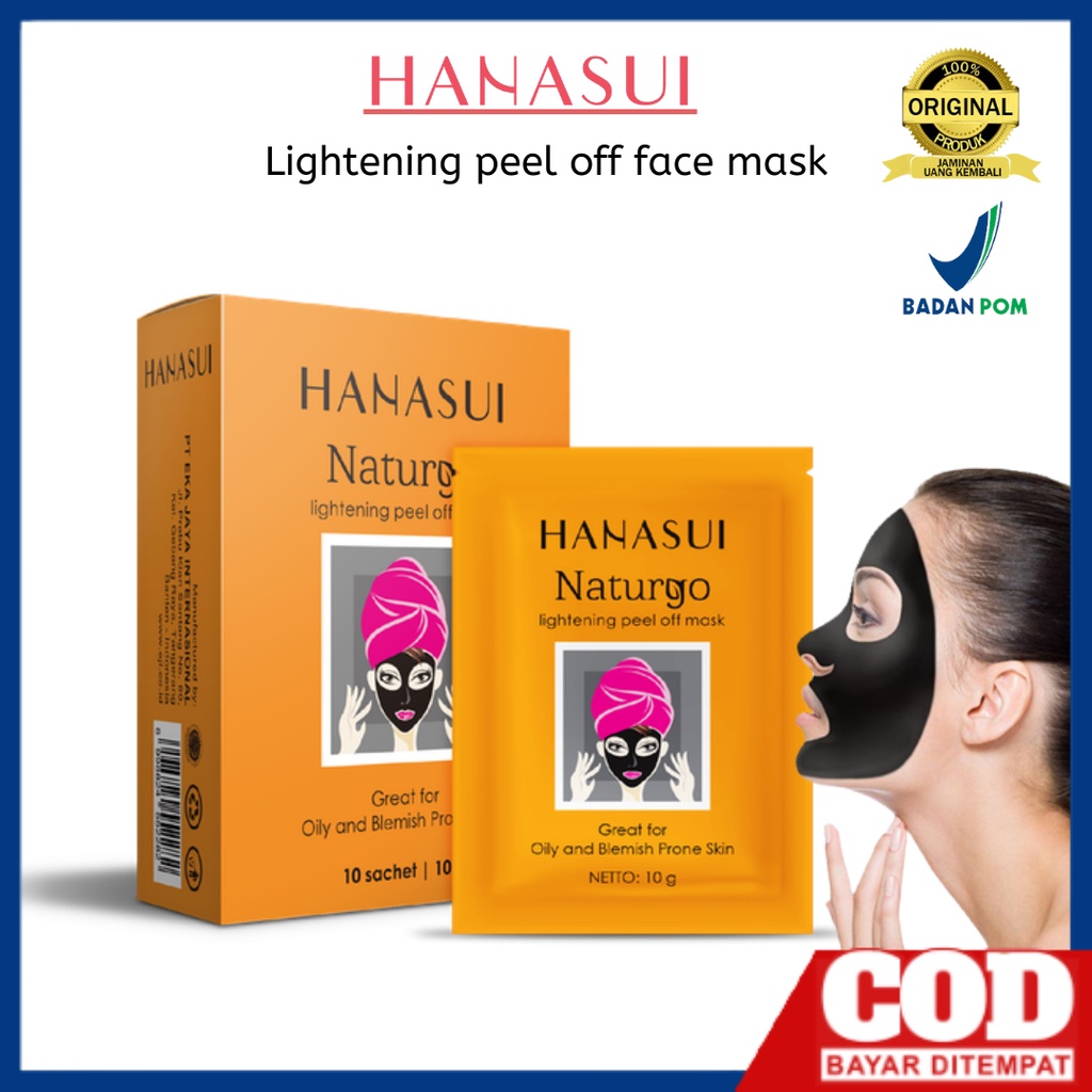 Jual Masker Wajah Hanasui Naturgo Black Peel Off Mask Anti Aging Komedo