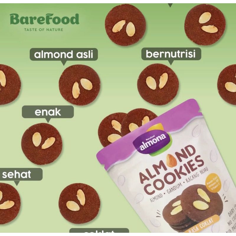 Barefood Almona - Almond Cookies 90g - Snack Sehat No Preservative &amp; No Coloring