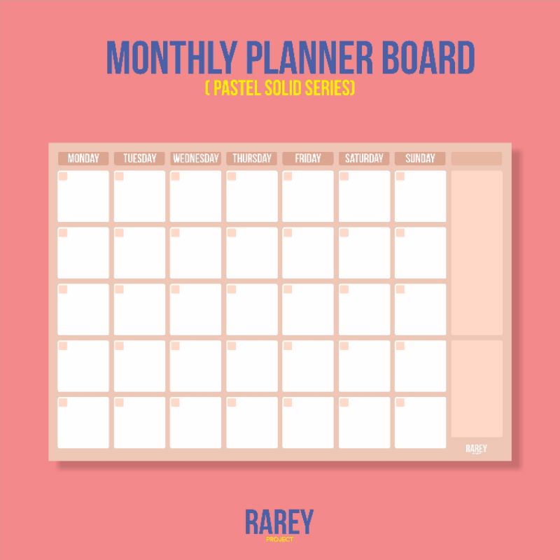 

Monthly Planner Board Pastel Solid Series (A3)