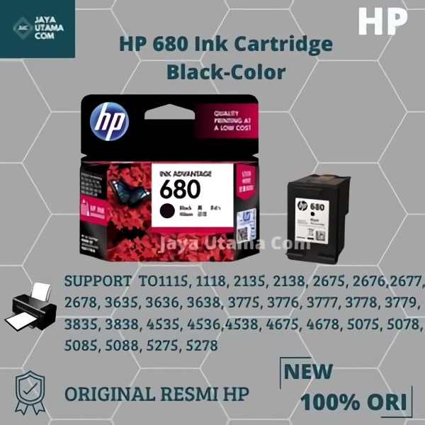 HP 680 Ink Cartridge Black-Color ORIGINAL