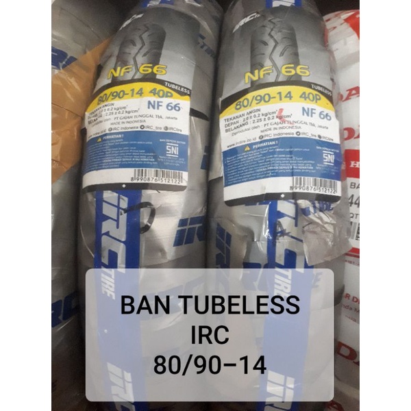 BAN TUBELESS IRC 80/90-14 BAN TUBLES DEPAN MATIC ORIGINAL IRC