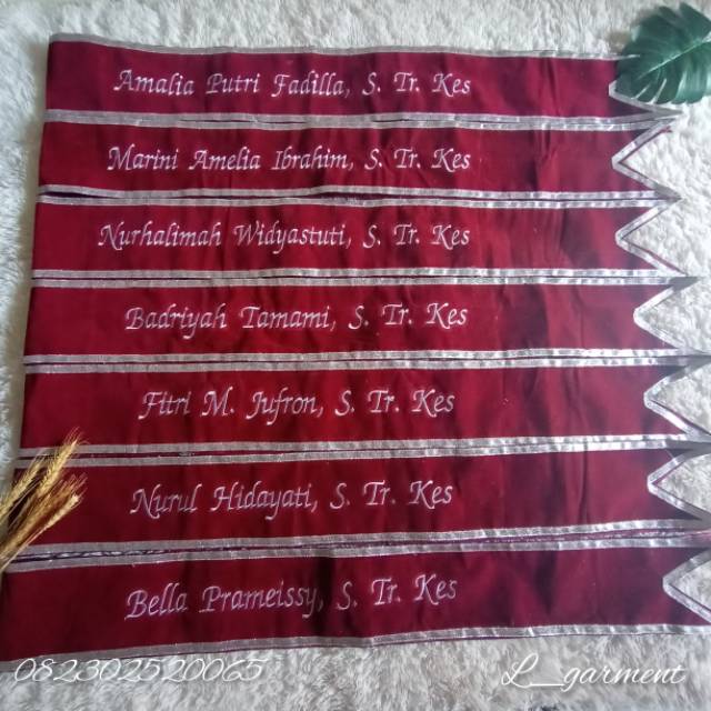 Selempang wisuda/ Selempang Bordir/ Selempang Bludru
