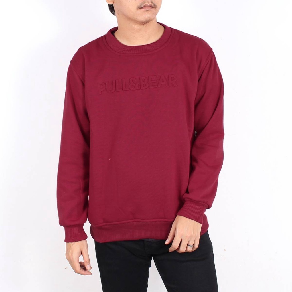 SWEATER CREW NECK PULL&amp;BEAR ORIGINAL SWEATER CREWNECK PULL&amp;BEAR EMBOSS SWEATSHIRT SWEATER UNISEX PRIA WANITA SWEATER DISTRO SWITER COWOK CN