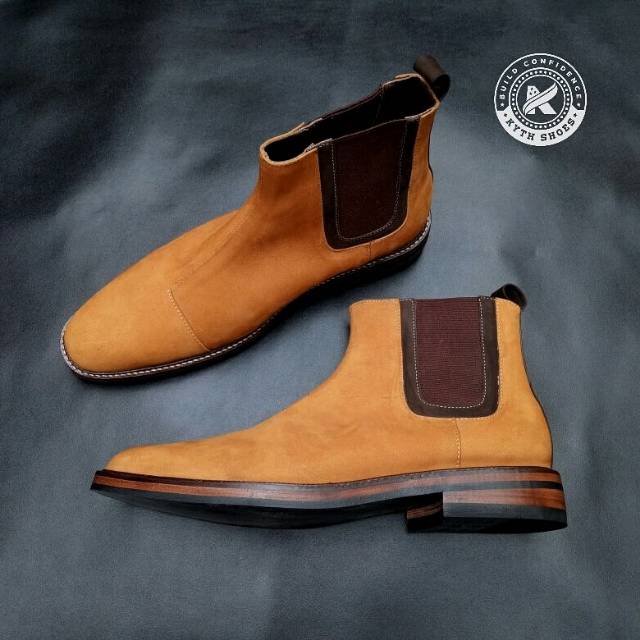 Chelsea Boots Tan NB | Sepatu Kulit Pria