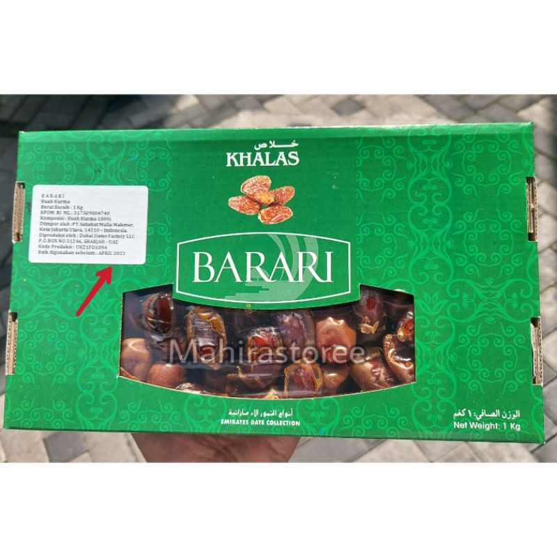 Kurma Khalas Barari Kemasan 1kg Original Asli Barari 1 kg ecer murah