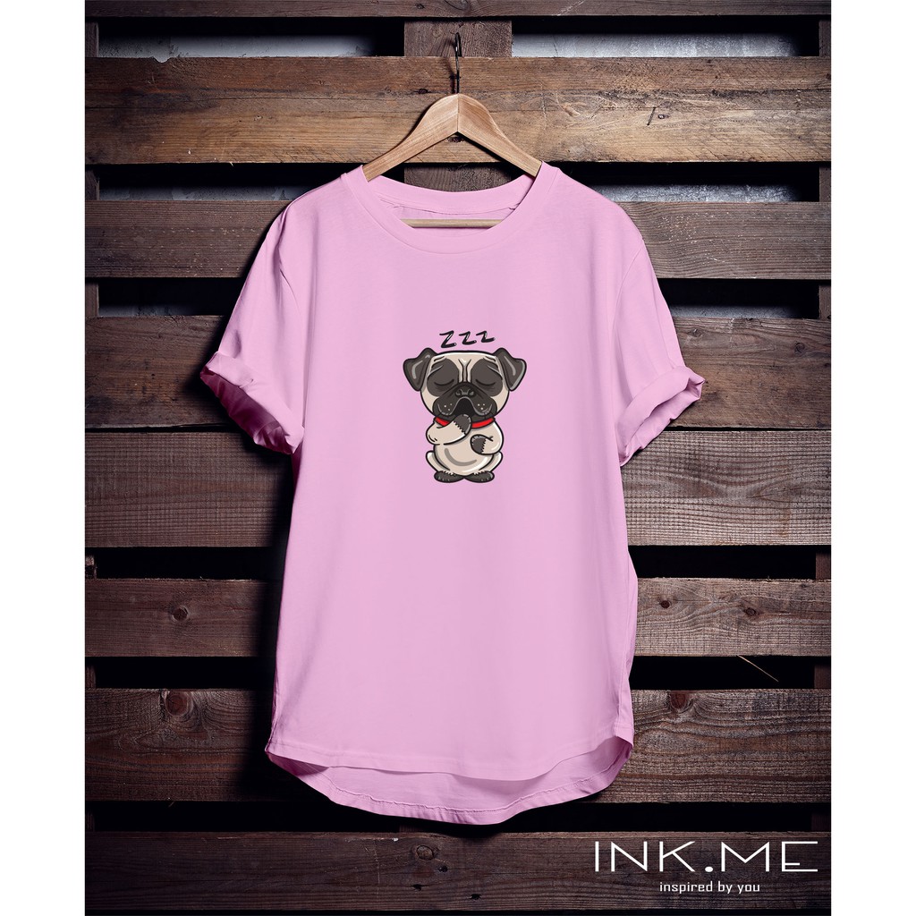 KAOS UNISEX NAMASTE PUG / KAOS SABLON UNISEX / ATASAN WANITA/ SLEEPY PUG-PUG LOVERS-DOG LOVERS