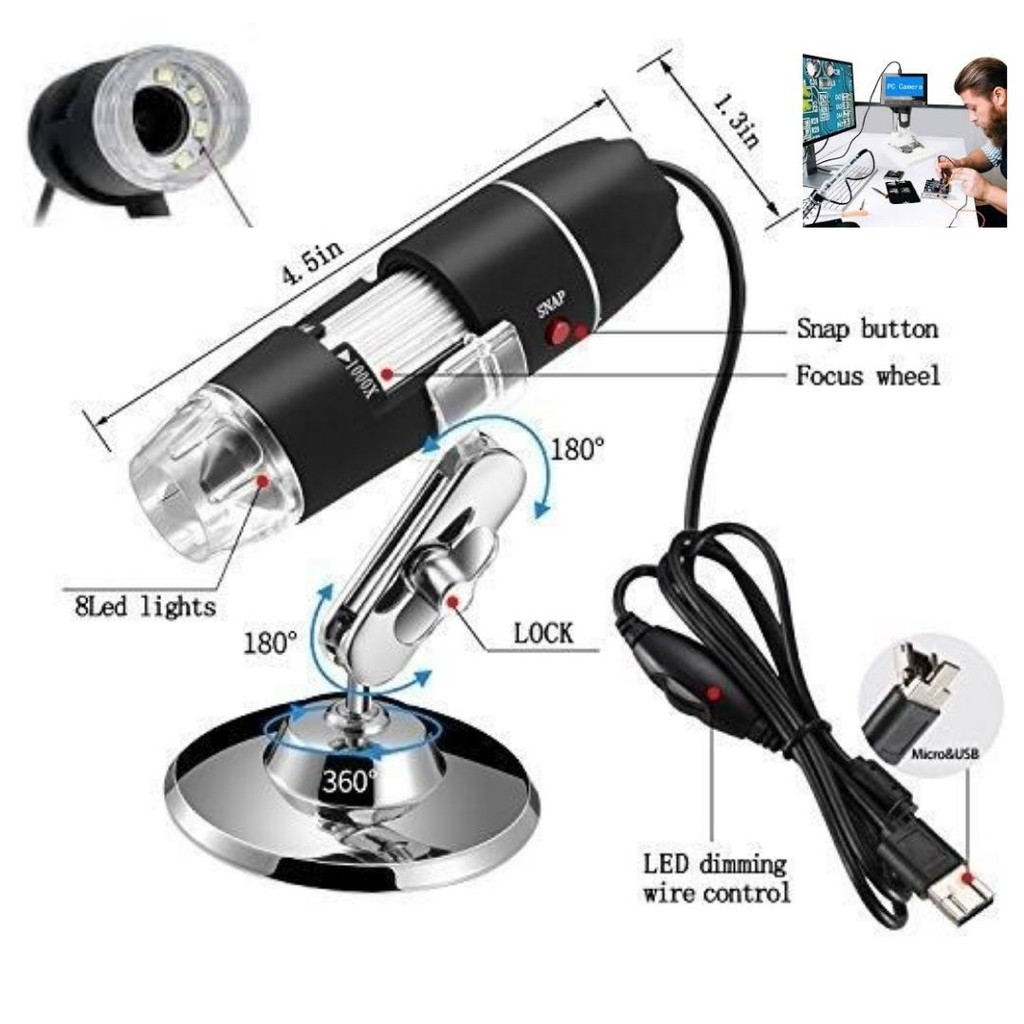 Kamera Digital Microscope Endoscope Magnifier USB Mikroskop 111132