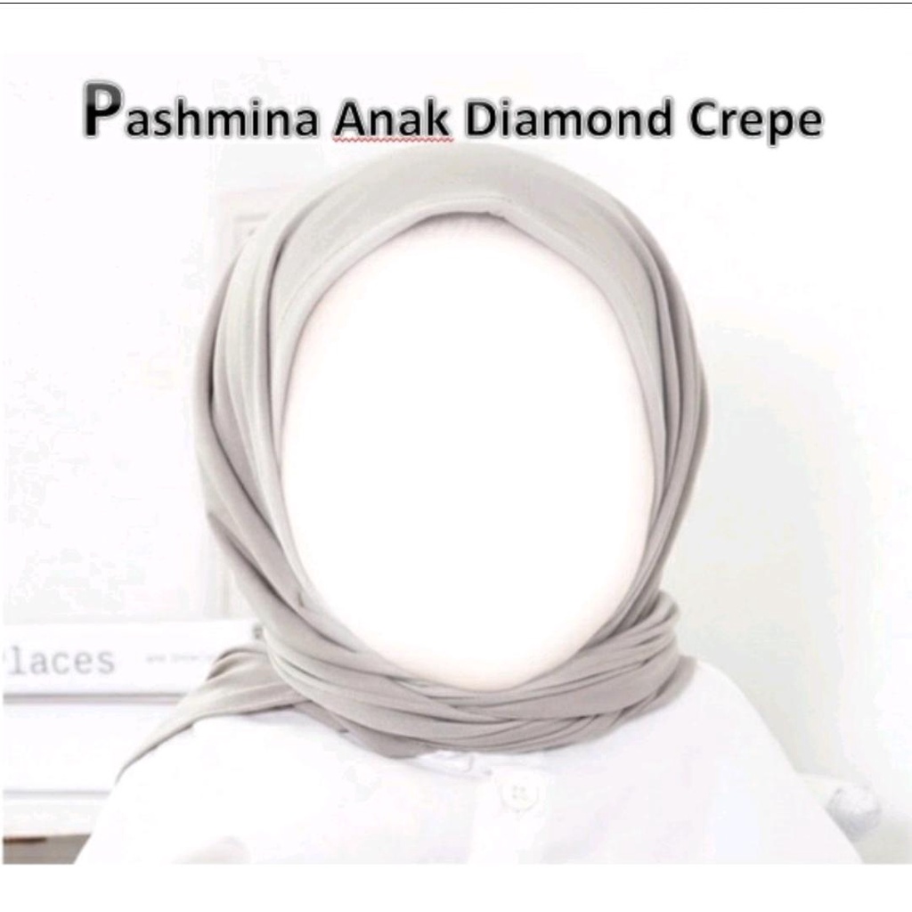 Pashmina Anak Usia 2-7tahun/ Pashmina Anak Diamond Crepe / 50cm x 150cm pashmina anak