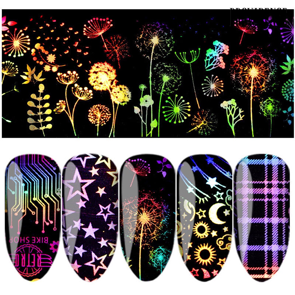 Providence Halloween Xmas Starry Sky Flame Nail Art Stickers Decals Manicure Decoration