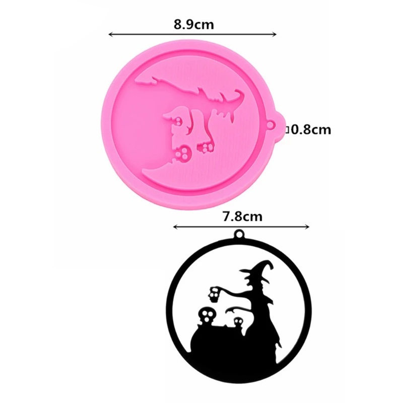 Cetakan Gantungan Kunci Bentuk Penyihir Halloween Bahan Silikon