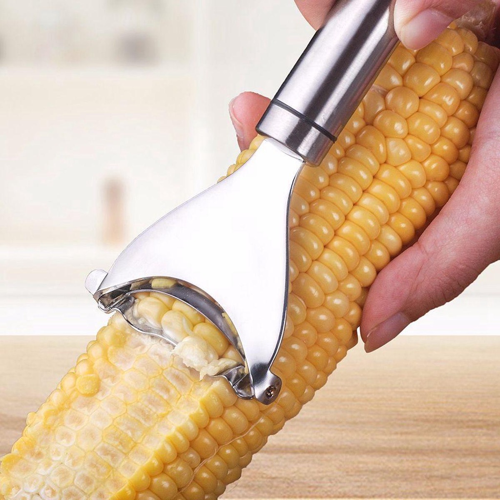 [Elegan] Pemipil Jagung Dapur Sayur Remover Stainless Steel Alat Cukur Mengupas Corns Stripper