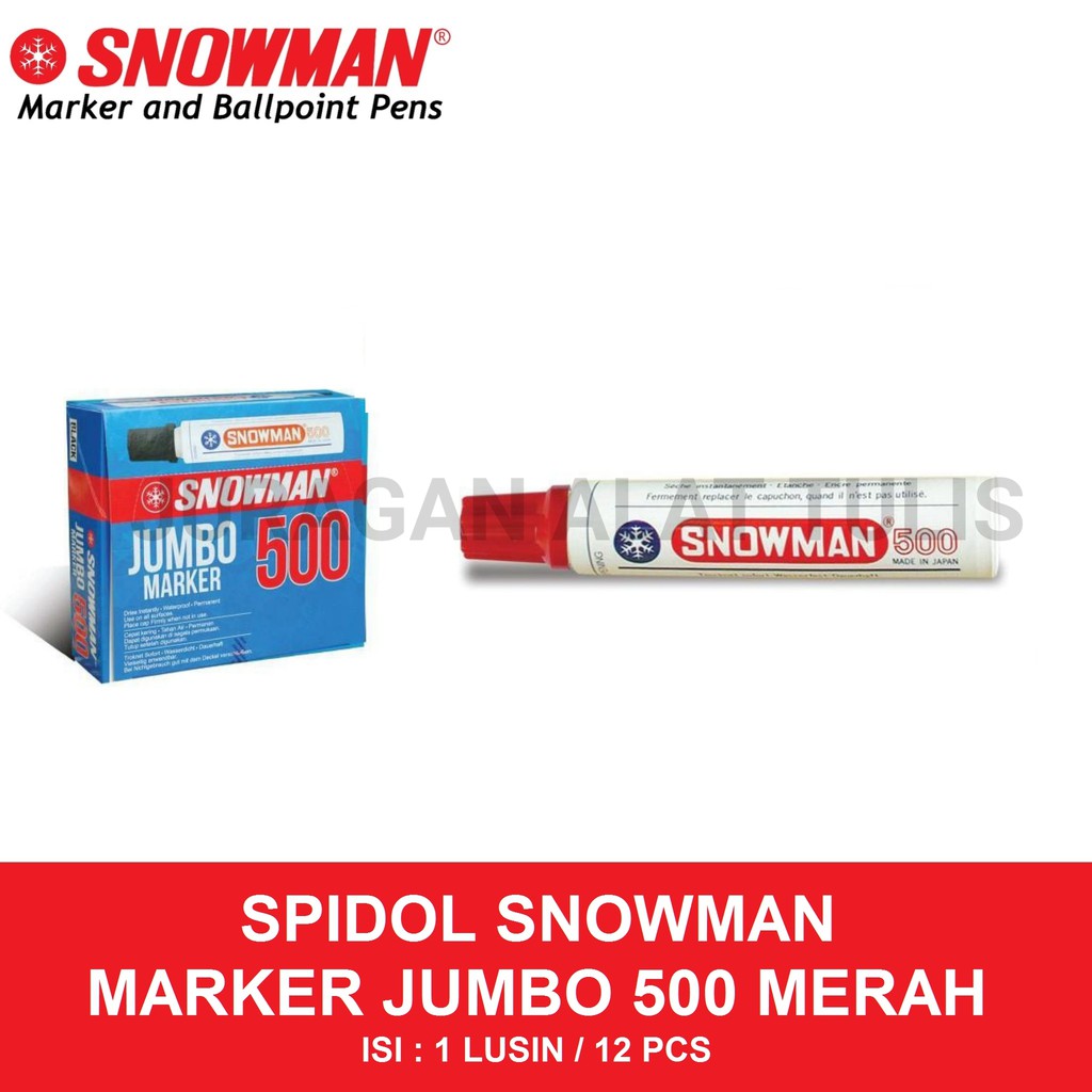 

SPIDOL SNOWMAN JUMBO J-500 / SPIDOL PERMANEN WARNA MERAH
