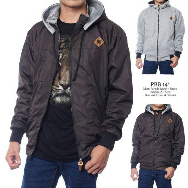 [SIAP KIRIM] JAKET BOLAK BALIK BB DC 2IN 1 PARASUT COWOK SEMUA UKURAN M L XL XXL