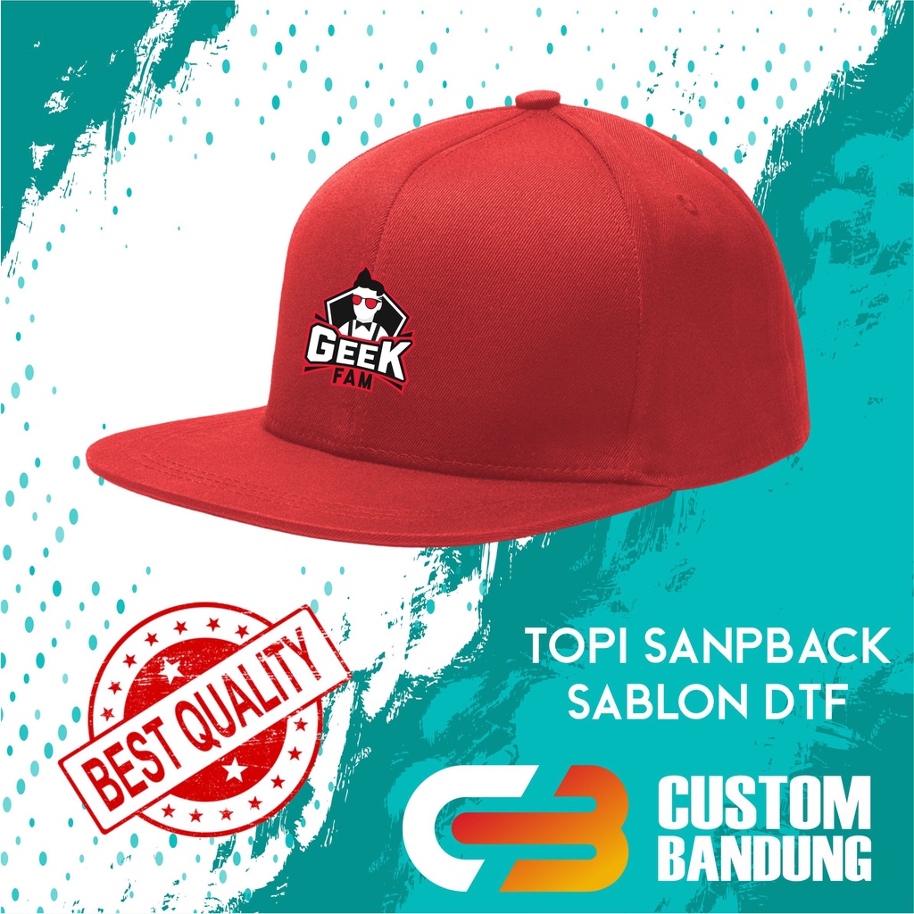 Topi Snapback GEEKFAM Pria Wanita Topi Cap Bisa Tulis Nama Bisa COD Original High Premium Quality