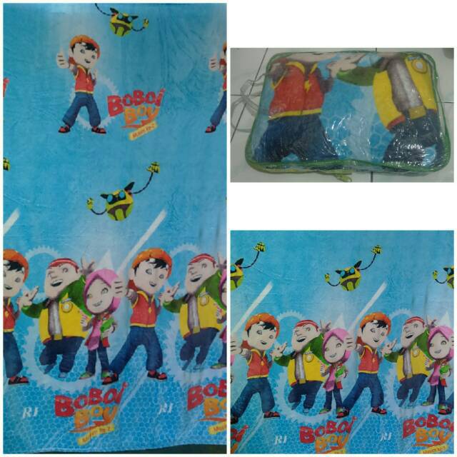 Selimut Bulu Karakter New BoBoiBoy Free Tas