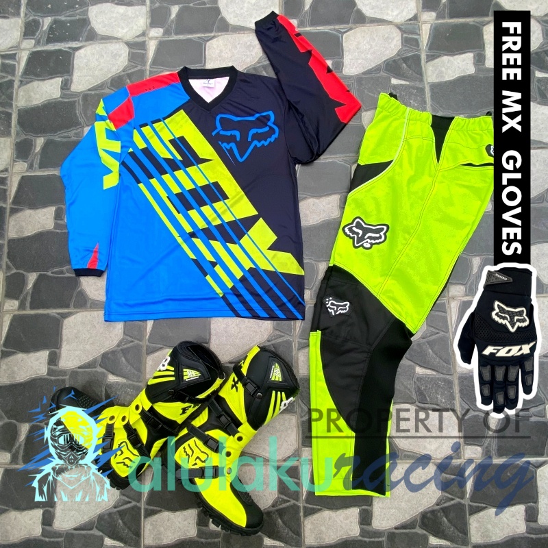 Jersey, Celana, Sarung Tangan &amp; Sepatu SV Fullset MX Trail Motocross - Paket Bundling FOCTSV090404-F41