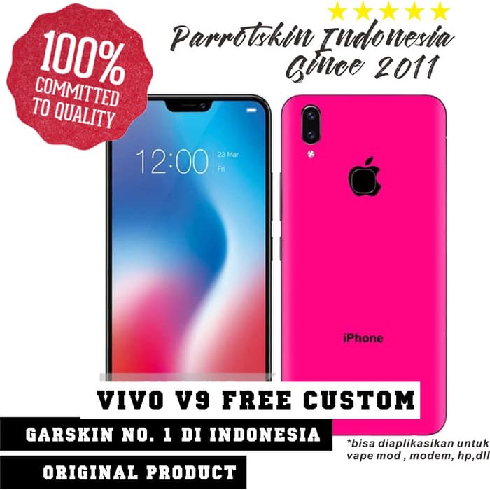 Garskin Vivo V9 Motif iPhone X Pink -Free Custom Gambar