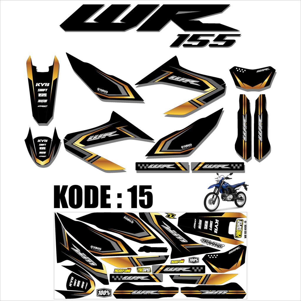 (COD)Sticker Striping Stiker Lis Variasi Trill WR 155 Desain Supermoto BDX 15