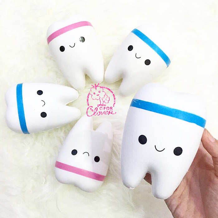 TOOTH SQUISHY JUMBO GIGI / squishi slime replika cutie creative cc