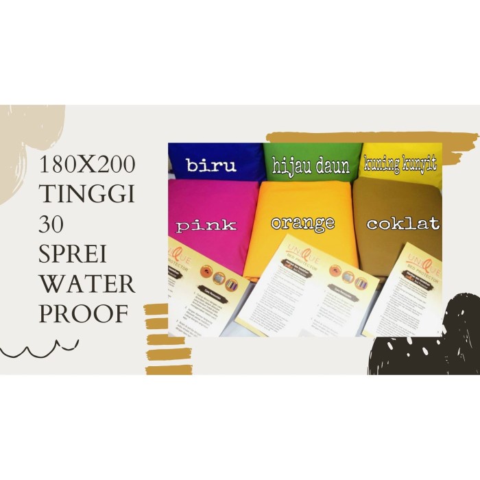 Sprei & Bedcover Premium Sprei Waterproof Tinggi 30Cm 180X200 Murah Buat Bayi/Lansia