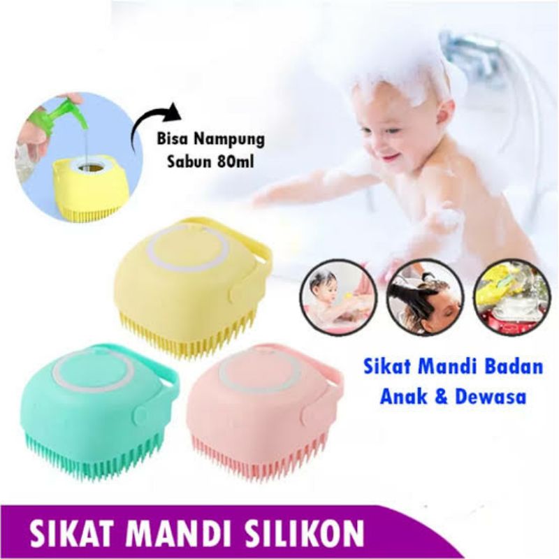 SPONGE MANDI SILIKON SIKAT BADAN DISPENSER SHOWER BRUSH SILICONE