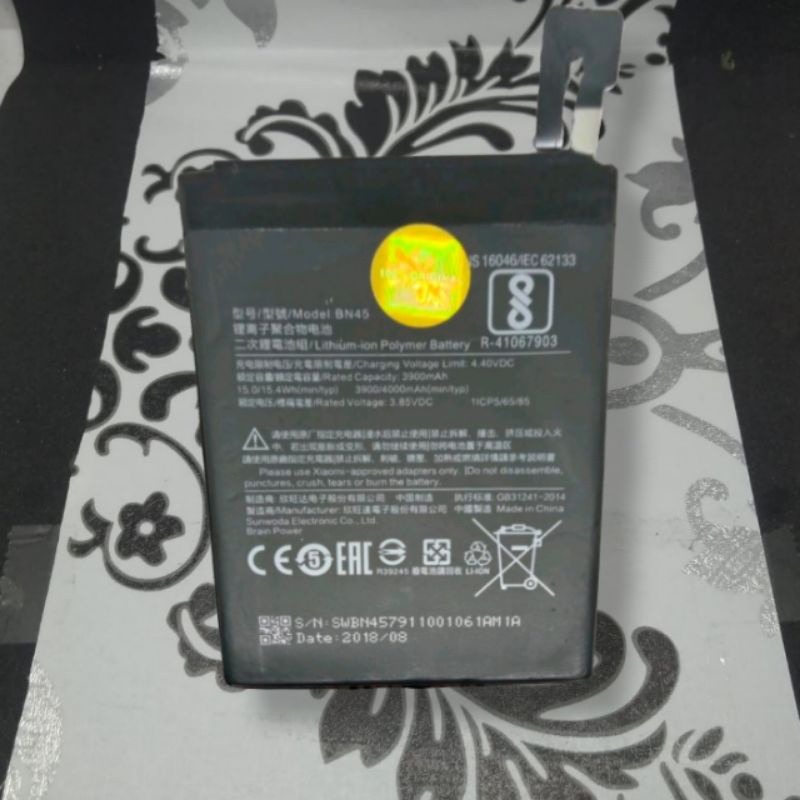 Batrai XIAOMI BN45 Redmi Note 5 Batre Note 5 Pro BN 45 Battery Original