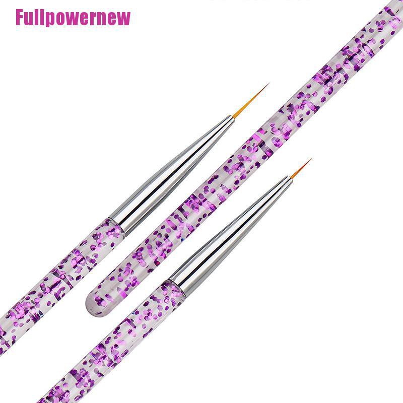 (Full) 3pcs / set Pen Brush Nail Art Uv Gel Akrilik