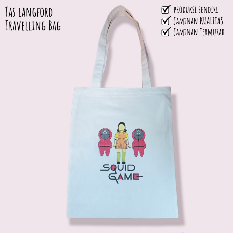 Tas Tote Bag Wanita - Tas Selempang Remaja Dewasa Sekolah Traveling Jalan Kanvas Model Baru Fashion Kekinian Termurah Kualitas Import Lokal Original Besar Bagus Karakter Perempuan Cewek