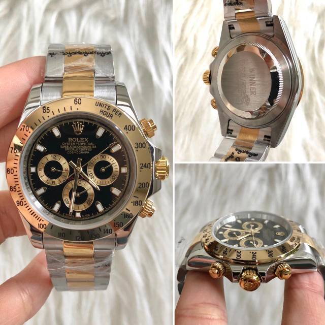 JAM TANGAN ROLEX DAYTONA KOMBI BLACK AUTOMATIC