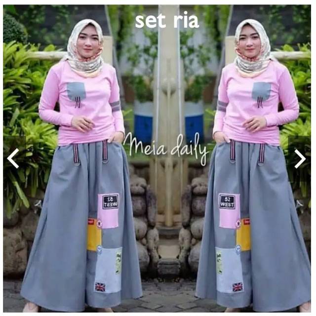 Set Ria | Pakaian muslim  | Baju setelan | Kulot Panjang | Baju Wanita | Gamis Syari | Baju Gamis