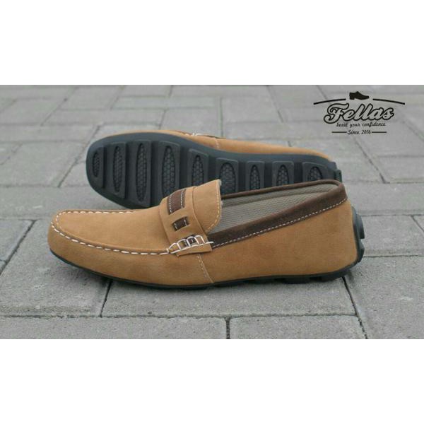 sepatu fellas mocasin tan