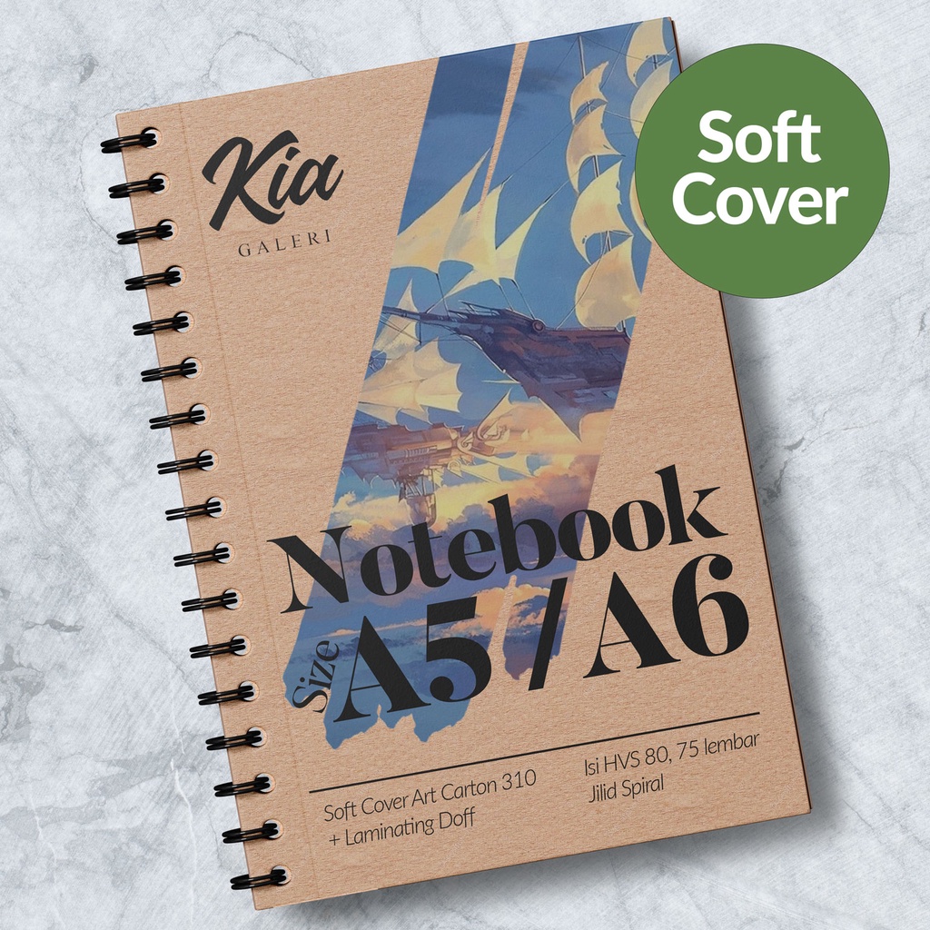 

Notebook A5 & A6 Custom Soft Cover / Notes / Agenda / Buku Memo Tahunan Jilid Spiral