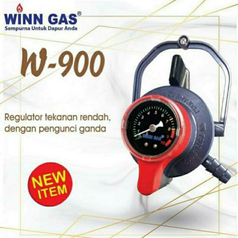 Winn Gas  ,  W  900 M ,  Win Gas , Regulator double lock  , Tekanan Rendah   meter