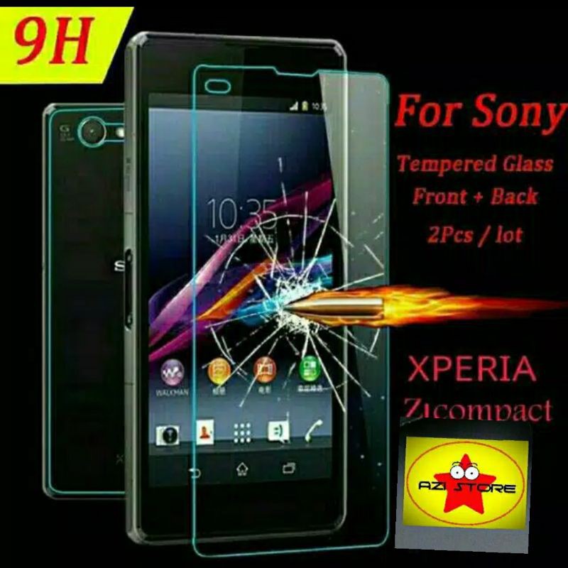 Tempered Glass Sony Xperia Z1 compact Mini fullset Depan Belakang Docomo & Global oke