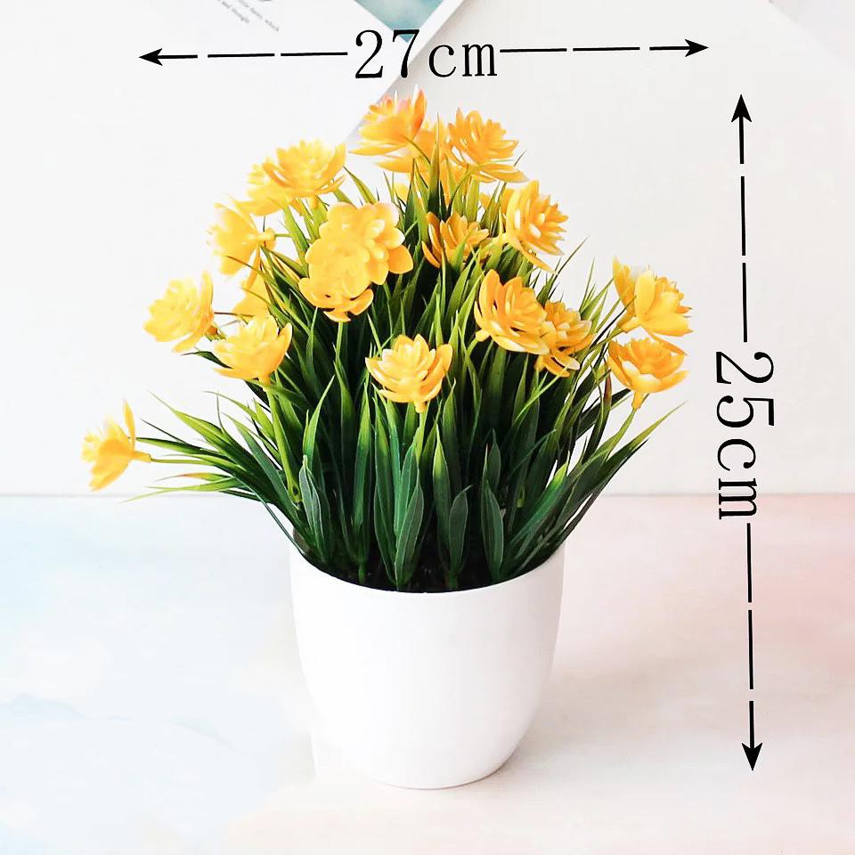 NM614 Bunga plastik / pajangan bunga Artificial / motif Rose  Vas Bulat-8