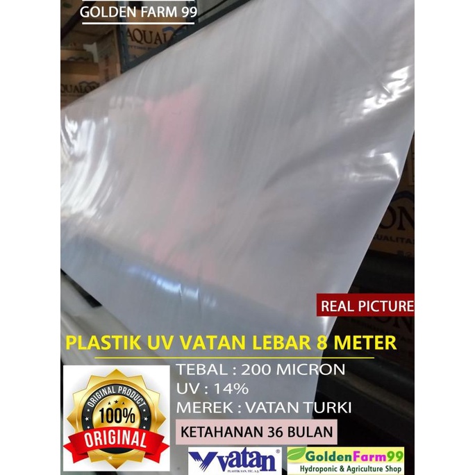 ~~~] Jual Plastik UV Vatan Turkey Lebar 8 Meter 200 Micron