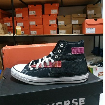 SALE SALE CONVERSE CHUCK TAYLOR ALL STAR HIGH PATCHWORK BLACK CT AS HITAM ORIGINAL RESMI PT MAP