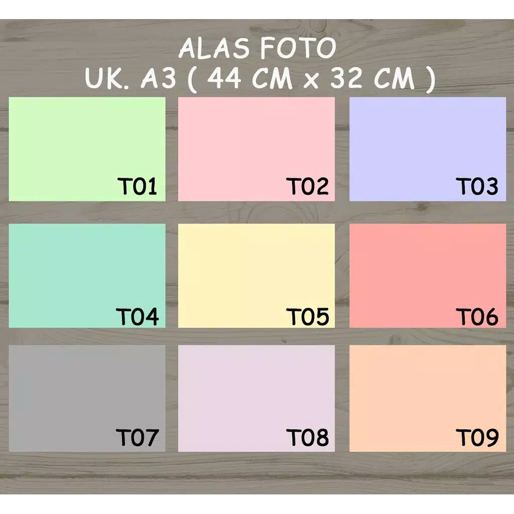 

[ MIN. ORDER 2PCS ] Paling Murah.. Alas Photo Foto Produk A3 Laminating Motif Pastel