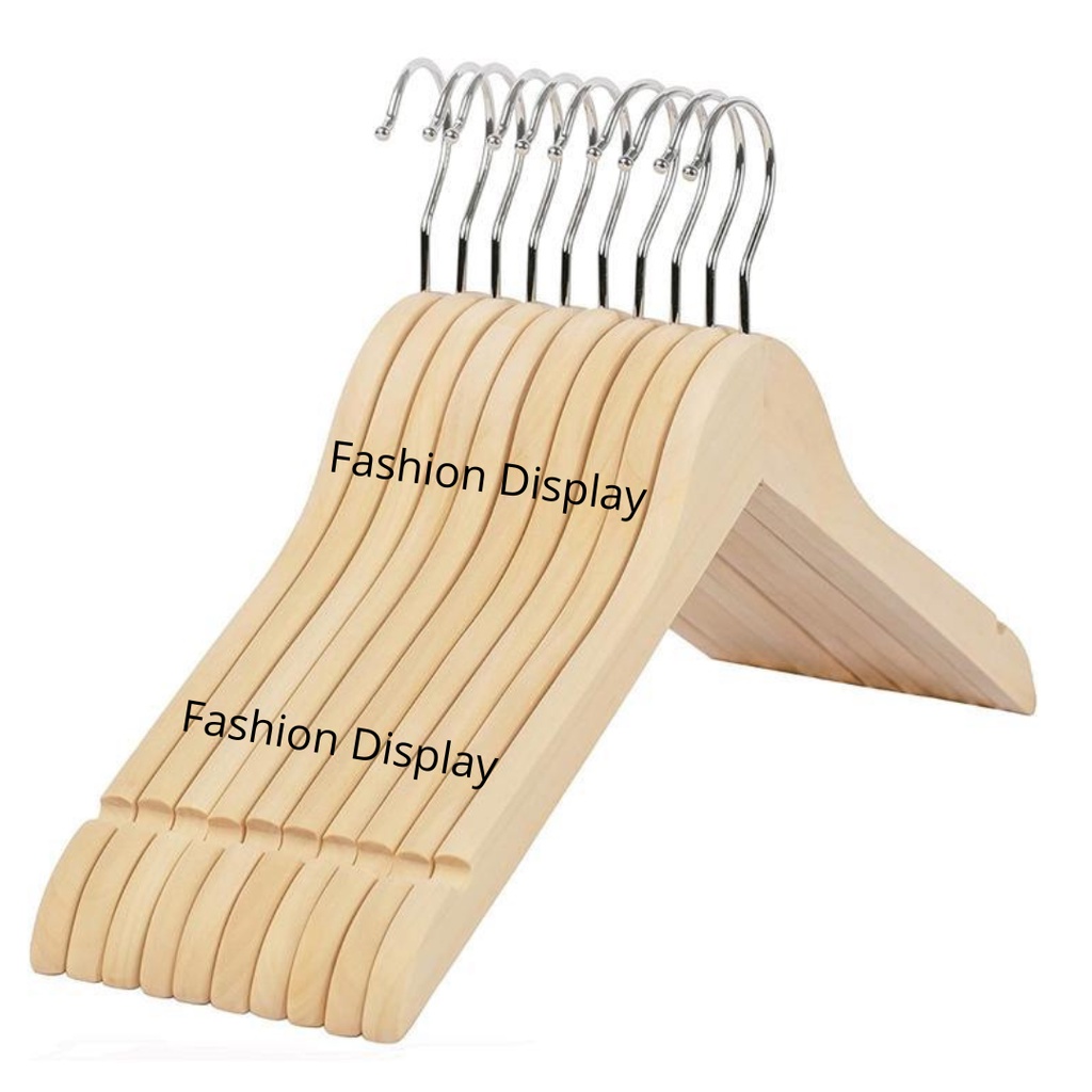 Hanger kayu Natural plitur/Gantungan Baju  Distro Bahan Kayu Natural Dewasa/Anak Hanger Kayu Natural Murah Hanger Kayu Estetik-BH