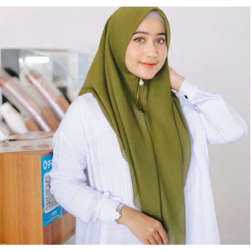 Hijab instan segiempat Zipper Bella Square resleting