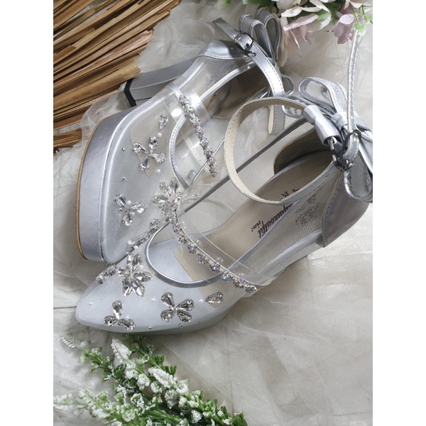 sepatu wedding laresha diamont 9cm