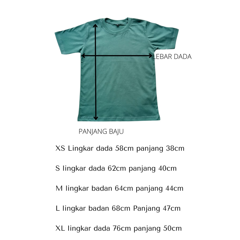 kaos polos anak balita baby 1-7 tahun bahan adem cotton 24s atasan polos anak laki laki perempuan