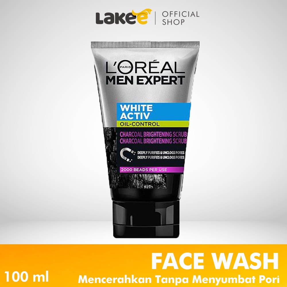 Jual Loreal Paris Men Expert White Active Charcoal Brightening Scrub 100ml Shopee Indonesia 3270