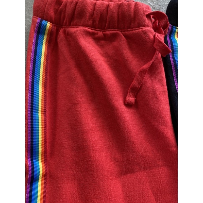 Flirtitude re&amp;black rainbow side stripe sweatpants