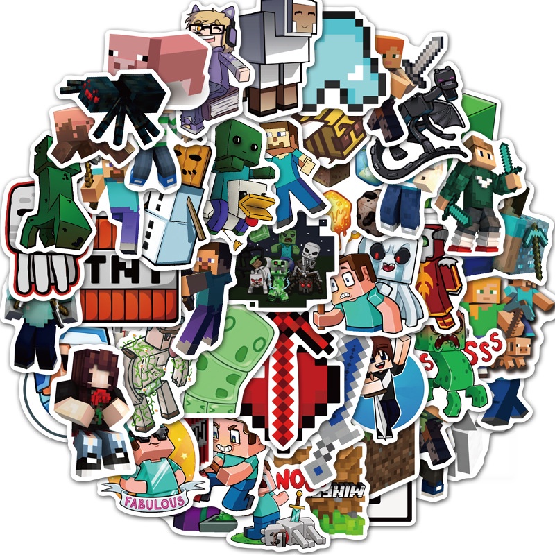 50 hot games Minecraft stickers luggage skateboard computer graffiti stickers stickers waterproof non-repetitive